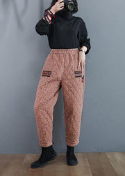 Chic red trousers Thin elastic waist thick Fashion Ideas women pants - SooLinen