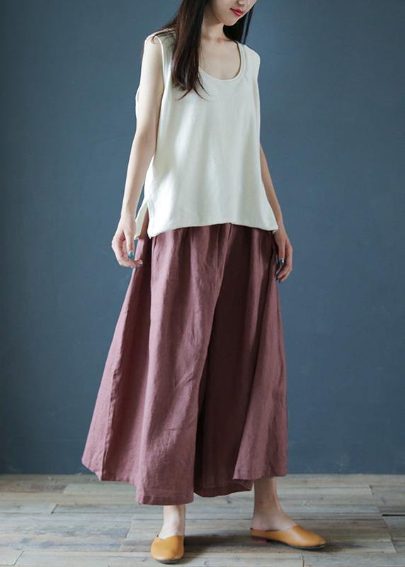 Chunxin original design cotton and linen wide-leg pants - SooLinen