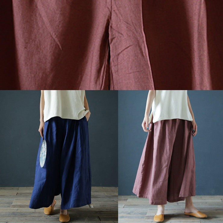 Chunxin original design cotton and linen wide-leg pants - SooLinen