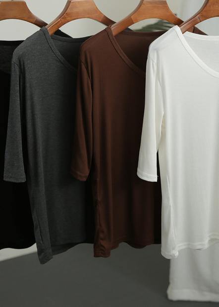 Classy Chocolate Skinny Cotton Summer Tees - SooLinen