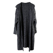 Classy Dark Gray Loose Hooded Fall Knitwear Coat