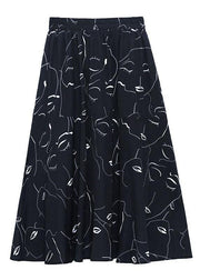 Classy White Print Elastic Waist A Line Skirts Chiffon Summer - SooLinen