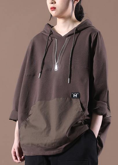 Club Coffee Zippered Pullover Streetwear - SooLinen