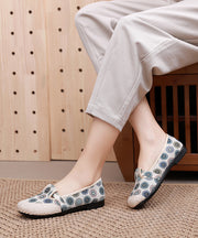 Comfy Blue Flat Shoes For Women Print Splicing Flat Feet Shoes