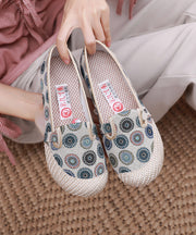 Comfy Blue Flat Shoes For Women Print Splicing Flat Feet Shoes