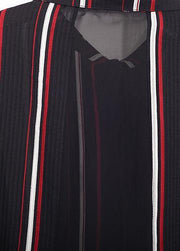 Cute red striped outwear casual lapel cardigans - SooLinen