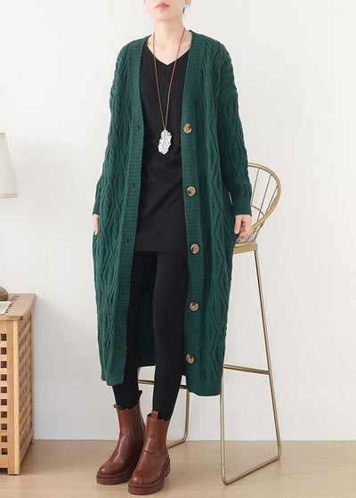 Cute spring knitwear fall fashion green wild sweater coat - SooLinen