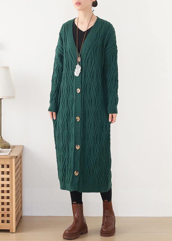 Cute spring knitwear fall fashion green wild sweater coat - SooLinen