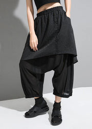 DIY Cotton Fun Striped Cotton Ankle-Length Wide Leg Pants - SooLinen