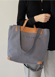 DIY Grau Solid Print Canvas Tote Handtasche