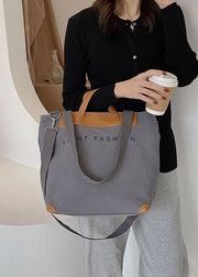 DIY Grau Solid Print Canvas Tote Handtasche