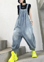 Denim blue overalls new summer thin casual one-piece pants - SooLinen