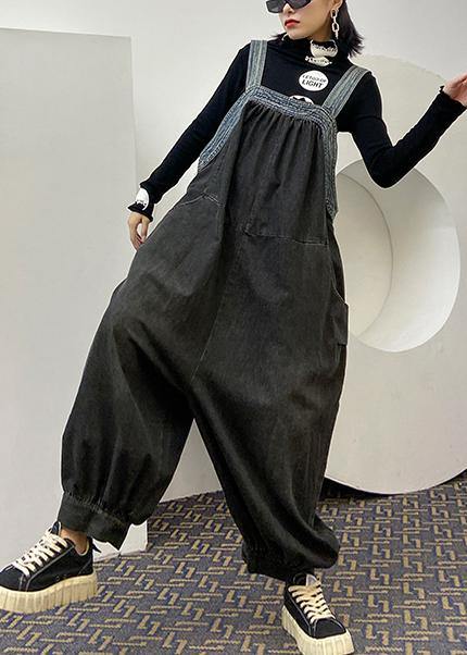 Denim overalls 2021 new fashion plus size casual nine-point lantern pants female summer jumpsuit - SooLinen