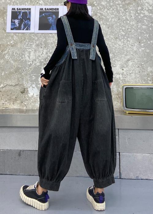 Denim overalls 2021 new fashion plus size casual nine-point lantern pants female summer jumpsuit - SooLinen