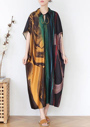 Diy Green Print tie Mid Summer Chiffon Dress - SooLinen