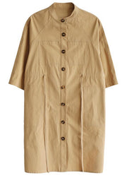 Elegant Button Down Holiday Cotton Dress - SooLinen