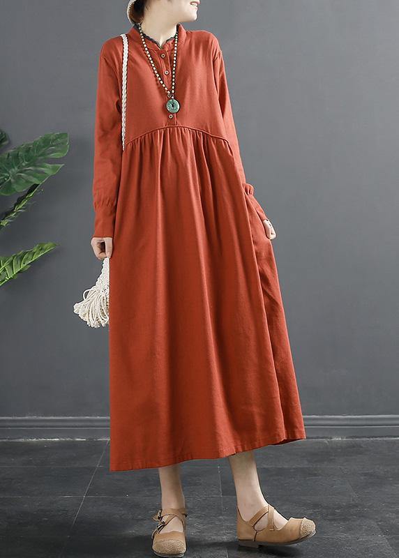 Elegant Patchwork Cinched Wardrobes Shape Red Robe Dress - SooLinen