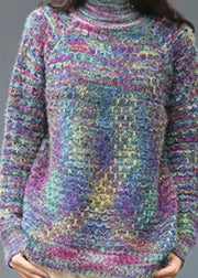 Elegante rote Rollkragenmode Lässige Herbst-Strickpullover