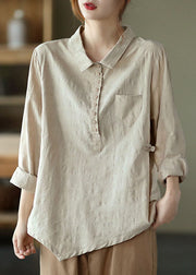 Fashion Black Button asymmetrical design Fall Shirt Long sleeve