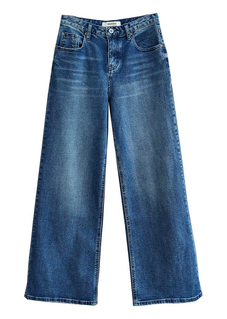 Fashion Blue Casual high waist denim Pants Spring