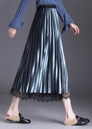 Fashion Blue Tulle Patchwork A Line Fall Wear on both sides Skirt