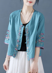 Fashion Pink Embroideried Button Shirts Half Sleeve