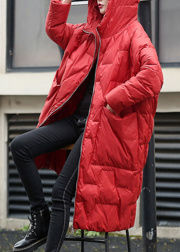 Fashion Red Hooded thick Duck Down Winter down coat