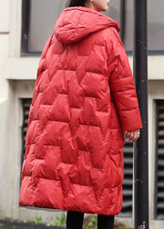 Fashion Red Hooded thick Duck Down Winter down coat