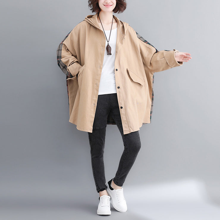 Fashion yellow cotton outwear oversized hooded winter jackets patchwork women coats