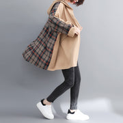 Fashion yellow cotton outwear oversized hooded winter jackets patchwork women coats