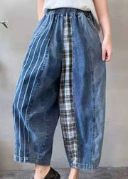 Fine Blue Patchwork fashion denim Pants Spring