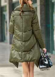 Fine Green Peter Pan Collar double breast Cloak Winter Duck Down Coat