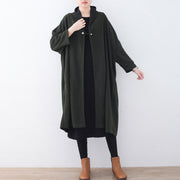 Fine green wool coats Loose fitting Winter coat women Winter coat