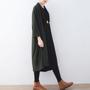 Fine green wool coats Loose fitting Winter coat women Winter coat