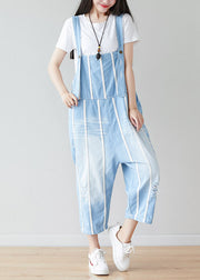 Handgemachte hellblaue Taschen Gestreifte Overalls Sommer