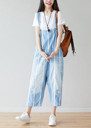 Handgemachte hellblaue Taschen Gestreifte Overalls Sommer