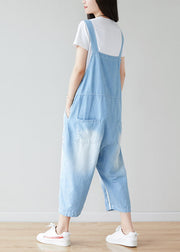 Handgemachte hellblaue Taschen Gestreifte Overalls Sommer