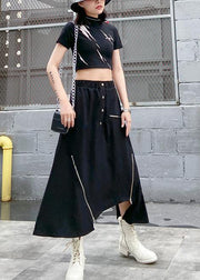 Irregular skirt female summer a-line skirt in the long section of large size elastic waist wild casual skirt - SooLinen