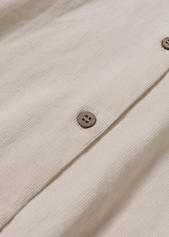 Italian Beige Button Corduroy Cardigan Spring