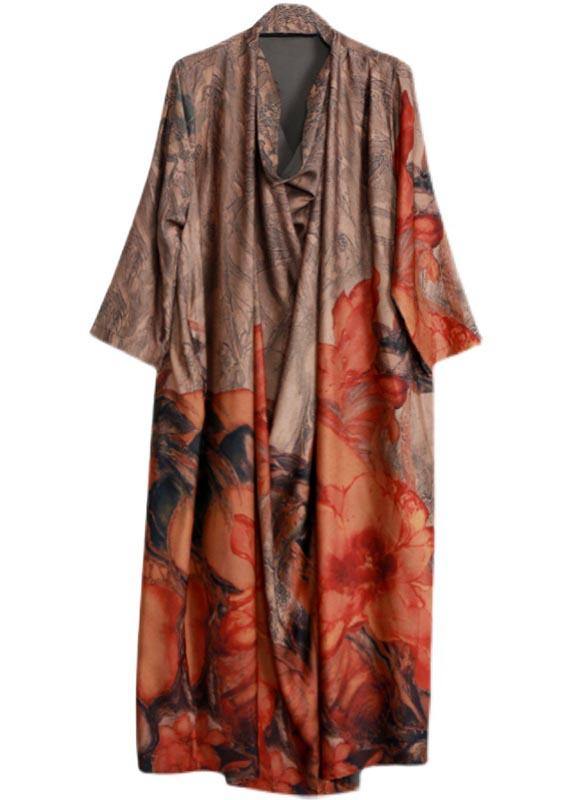 Italian Chocolate Print Clothes Women Asymmetric A Line Dress - SooLinen