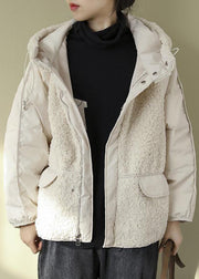 Italian Chocolate Hooded Patchwork Faux Fur Winter outwear