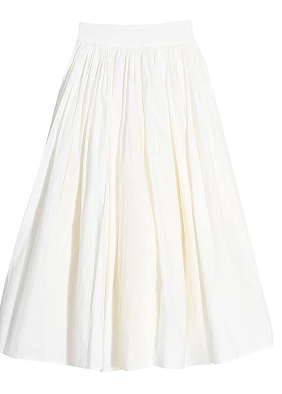 Italian White zippered Patchwork tulle Summer Skirt - SooLinen