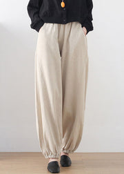 Linen Colour Solid Loose Linen Lantern Pants Draping Summer