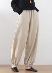 Linen Colour Solid Loose Linen Lantern Pants Draping Summer