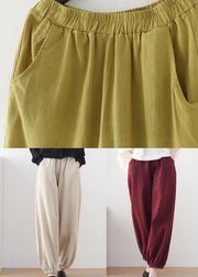 Linen Colour Solid Loose Linen Lantern Pants Draping Summer