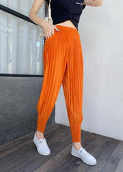 Loose Red Radish trousers Elastic Waist Pants Summer - SooLinen