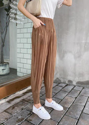 Loose Red Radish trousers Elastic Waist Pants Summer - SooLinen