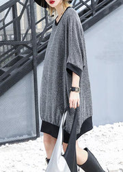 Loose gray cotton Blouse bracelet sleeved tunic summer top - SooLinen