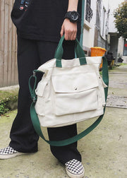 Man White Canvas Messenger Bag mit großem Fassungsvermögen