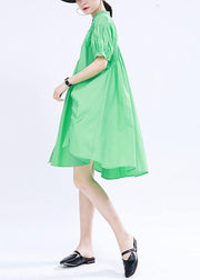 Modern Green asymmetrical design Cotton Summer Dress - SooLinen